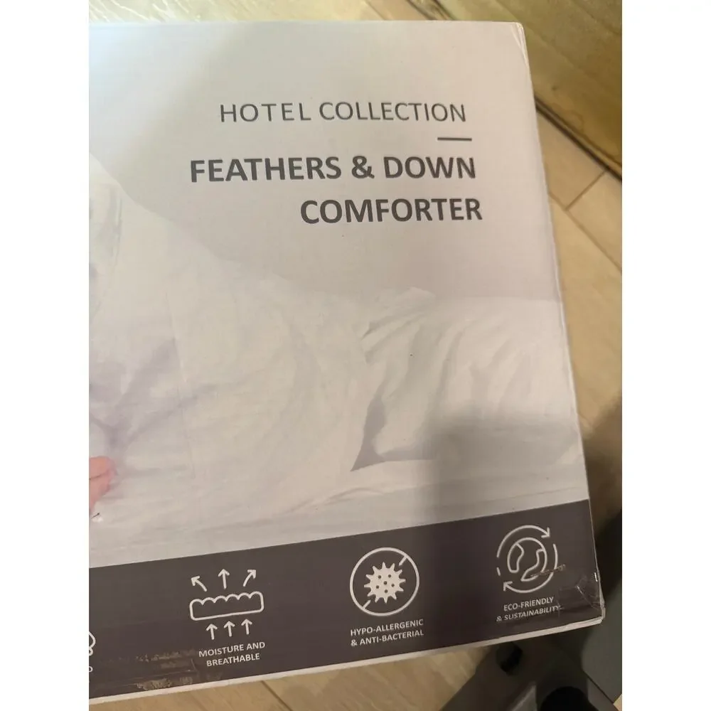 New Hotel Collection Feathers & Down Comforter White Full / Queen 98